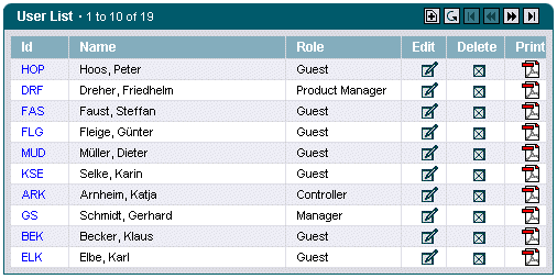 Screenshot: ListControl, Beispiel 1